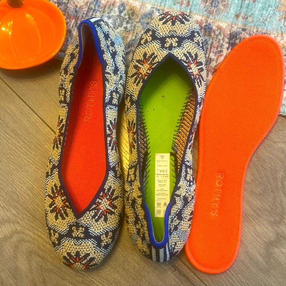 Rothy's sapphire burst retired round toe size 9.5 Women's flat Shoes - Picture 8 of 10
